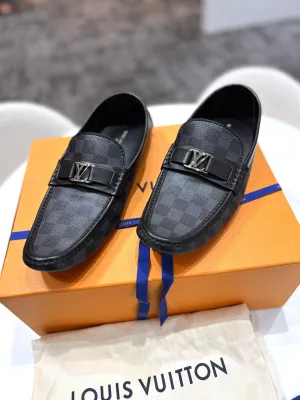 Louis Vuitton Canvas Casual Shoes for Men Size 8 1/2 Oxfords Leather Breathable Casual Dress Shoes