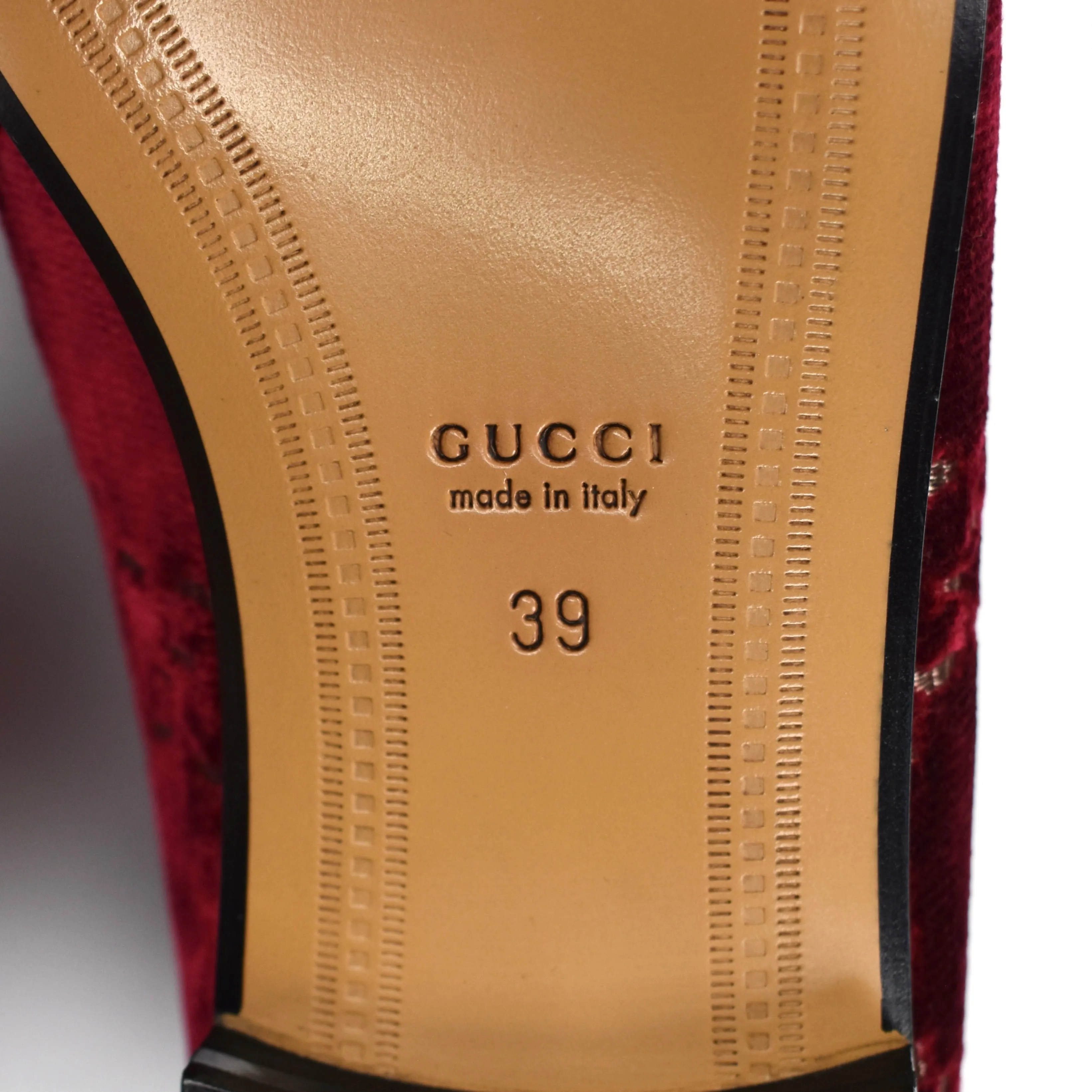 Gucci - Red Velvet GG Monogram Horsebit Loafers Easy Crochet Slippers