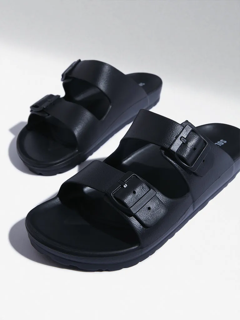 SOLEPLAY Black Double Band Flip-Flops Sandals And Wedges