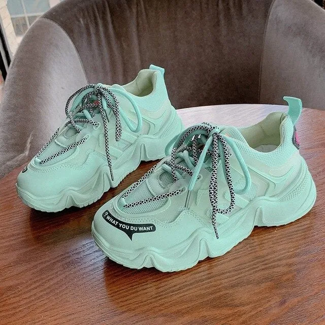 Casual Shoes Wide Feet Women's Sports & Casual Sneakers/ Casual Female Chunky heels shoes