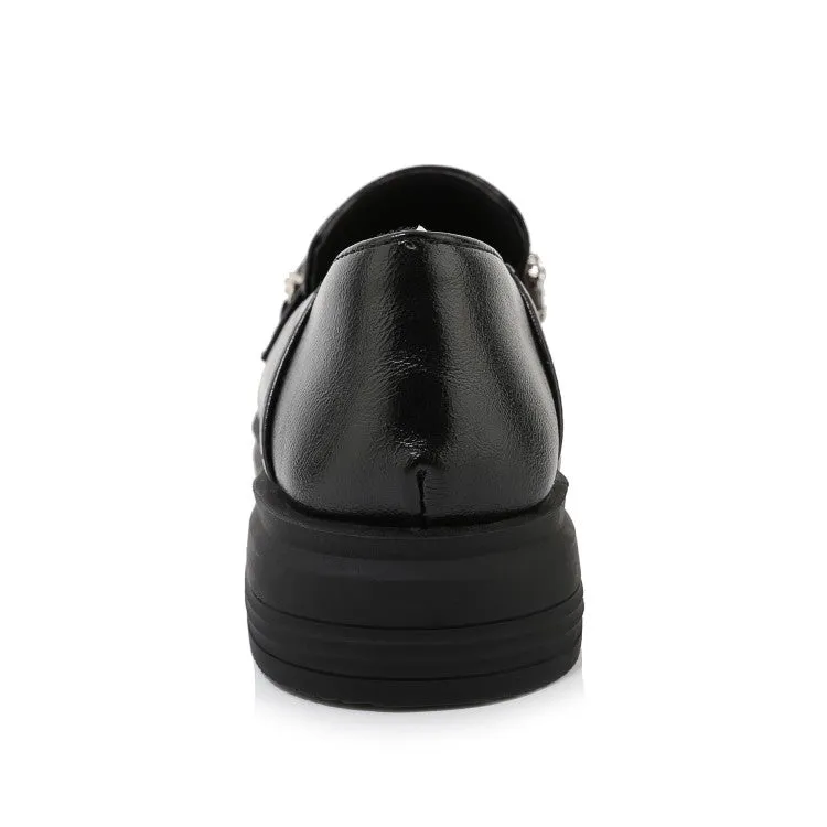 Women's Square Toe Solid Color Rhinestone Chains Shallow Slip on Flats Shoes Best Flat Shoes For Wedding