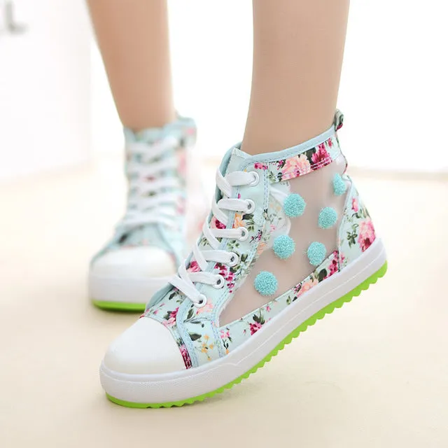 Canvas shoes woman 2019 new arrivals print casual women shoes Flat Trail Shoes