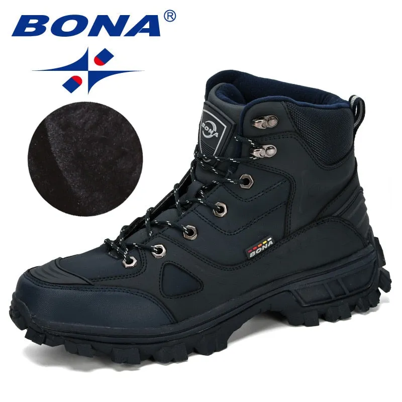Hiking Shoes Outfit BONA New Designers  Leather Hiking Shoes Men Winter Outdoor Mens Sport  ShoesTrekking Mountain Athletic Shoes Man