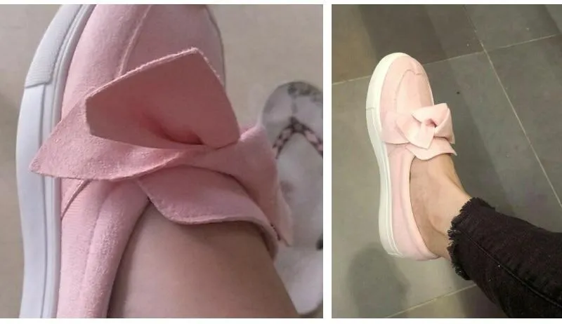 Globe Casual Shoes Women Nubuck Loafers Casual Bowknot Shoes