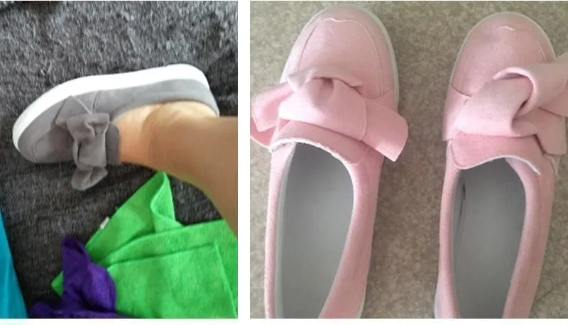 Women Nubuck Loafers Casual Bowknot Shoes Casual Mary Jane Shoes