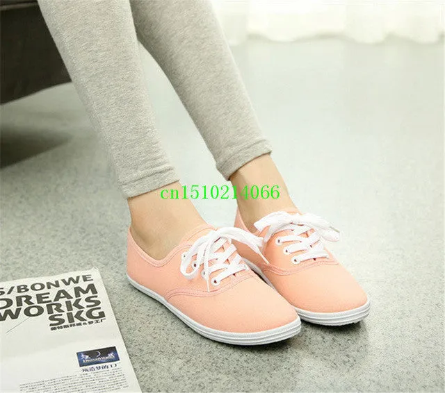 Lady candy color flat shoes with non-slip cow muscle casual shoes new women shoes multicolor canvas shoes  Large size 35 - 42 Flat Feather Shoes