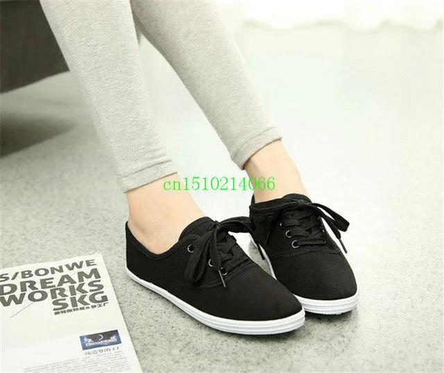 Lady candy color flat shoes with non-slip cow muscle casual shoes new women shoes multicolor canvas shoes  Large size 35 - 42 Flat Purple Shoes