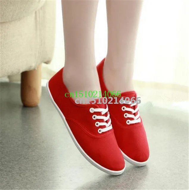 Summer Shoes Lady candy color flat shoes with non-slip cow muscle casual shoes new women shoes multicolor canvas shoes  Large size 35 - 42