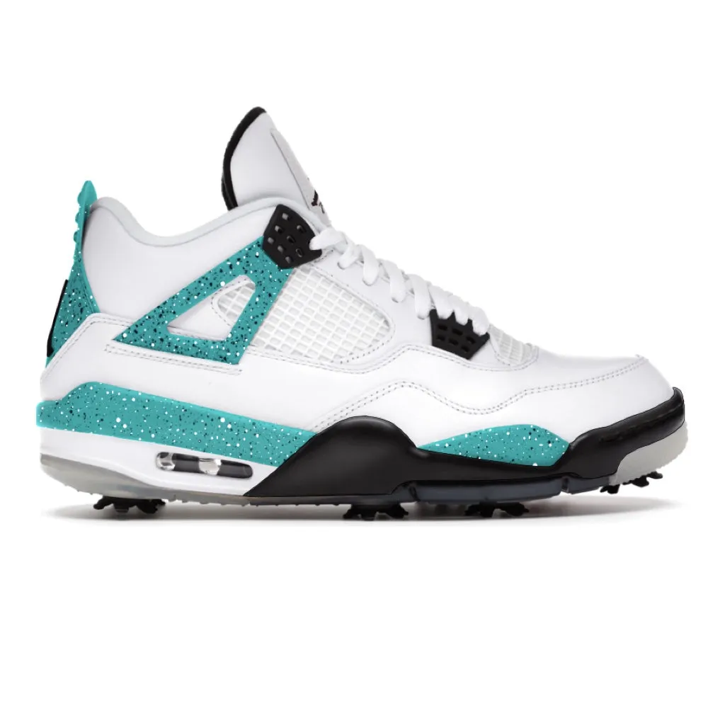 "Aqua Cement" Jordan 4 Retro Golf Cleats Asics Skate Shoe