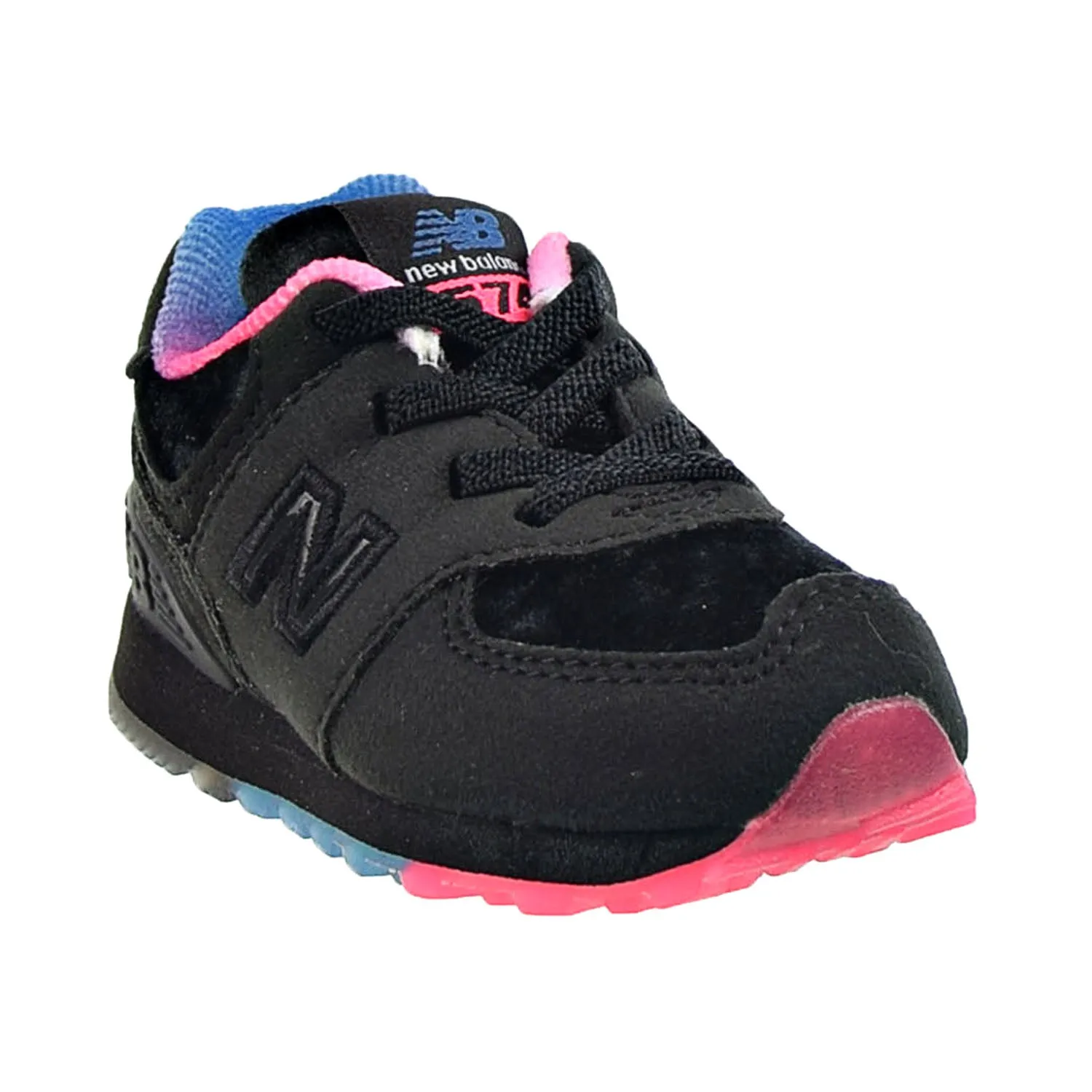 New Balance 574 Toddlers Shoes Black-Pink-Blue New Balance Shoes Boise