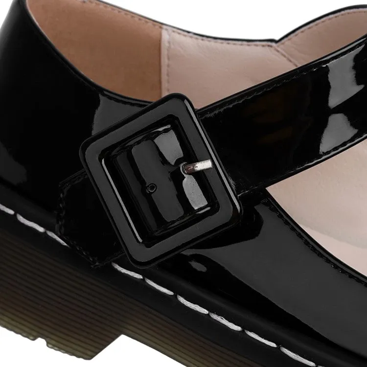 Women's Patent Leather Mary Jane Pumps Flats Shoes Yoga Shoes For Feet