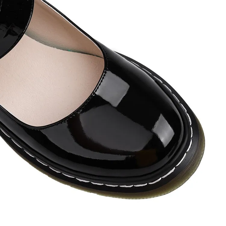 Running Shoes For Flat Feet Pronation Women's Patent Leather Mary Jane Pumps Flats Shoes
