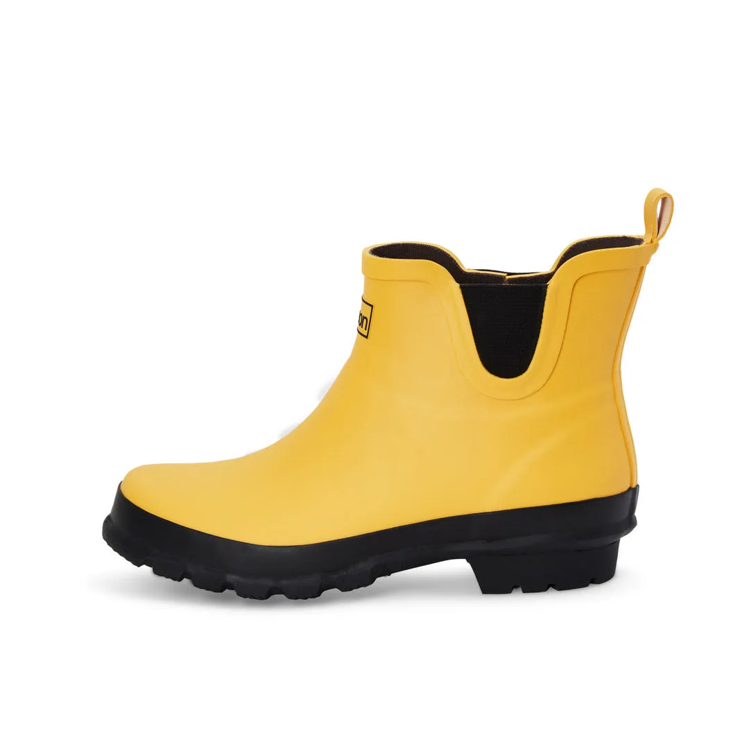 Waterproof Cycling Shoes Commuting Ankle Wellies - Yellow Matt - Wide Foot - Easy to Slip On