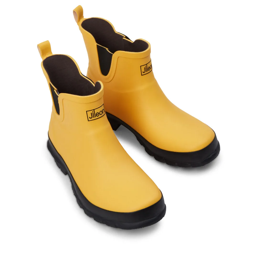 Ankle Wellies - Yellow Matt - Wide Foot - Easy to Slip On Lightweight Hiking Shoes