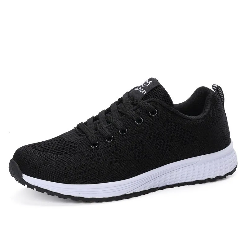 Sport Shoes Flat Women Casual Shoes Breathable Walking Mesh Flat Non-slip Shoes