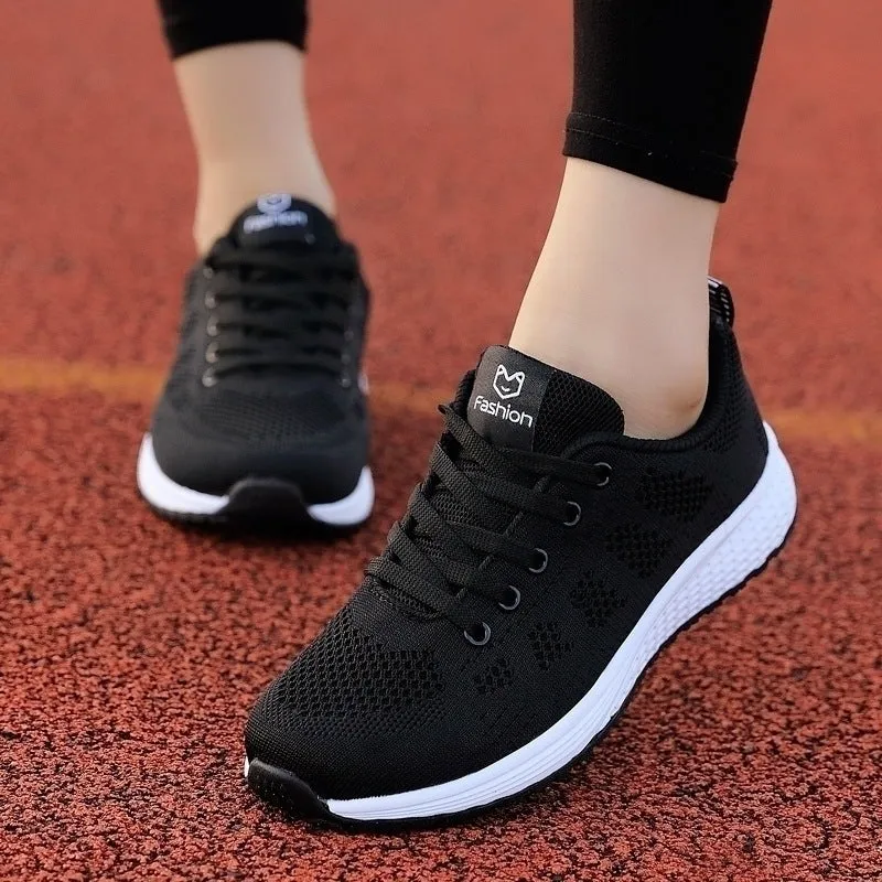 Women Casual Shoes Breathable Walking Mesh Flat Non-slip Shoes Best Weightlifting Shoes For Flat Feet