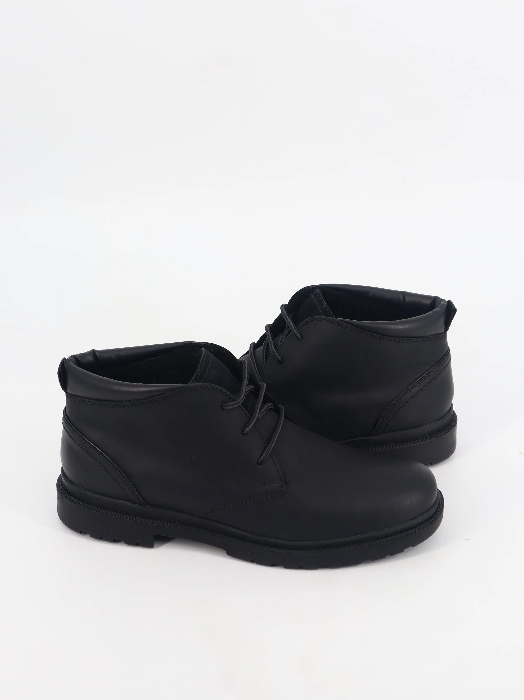 Men's Plain Leather Ankle Boots,Black Best Shoes 2024 Casual