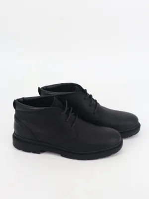 Men's Plain Leather Ankle Boots,Black Angelina Jolie Casual Shoes