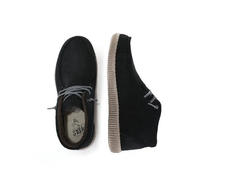 WP150 Dark Blue Suede Easy-On Boots for Women Running Shoes Waterproof