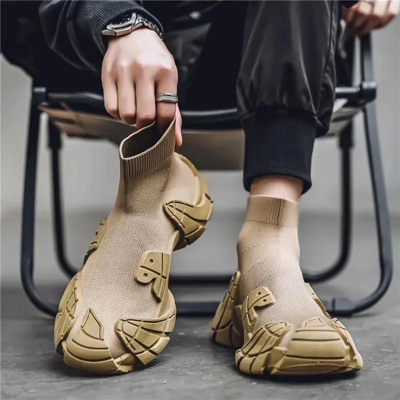 Outdoor Winter Men Casual Boots Designer Soft Sneakers Breathbale Mens Socks Shoes Slip-On Flat Lightweight Walking Sport Shoes Flat Shoes Foot Pain