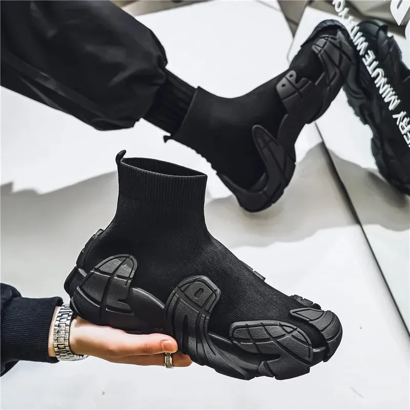 Outdoor Winter Men Casual Boots Designer Soft Sneakers Breathbale Mens Socks Shoes Slip-On Flat Lightweight Walking Sport Shoes Flat Shoes Shopee