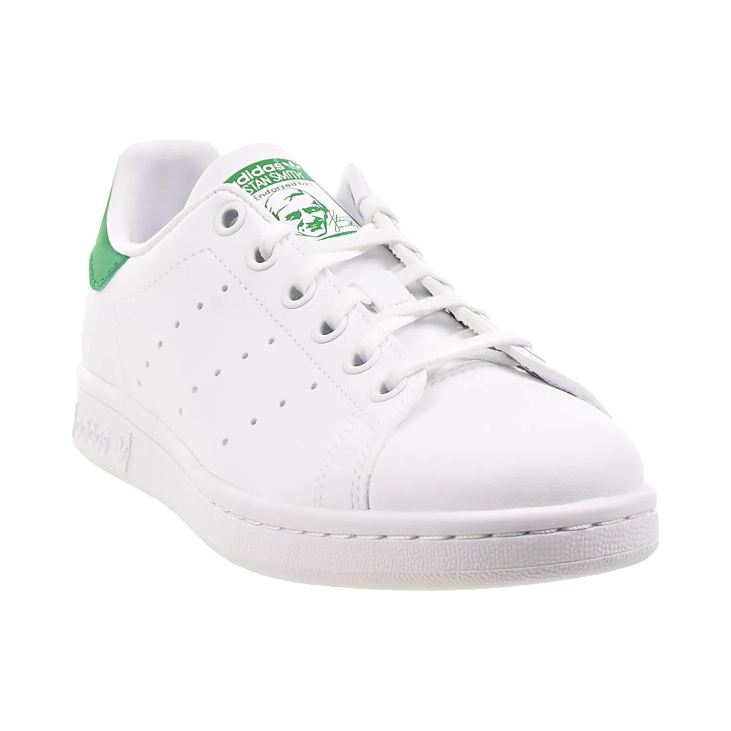 Adidas Stan Smith J Big Kids' Shoes Cloud White-Green Adidas Outdoor Shoes