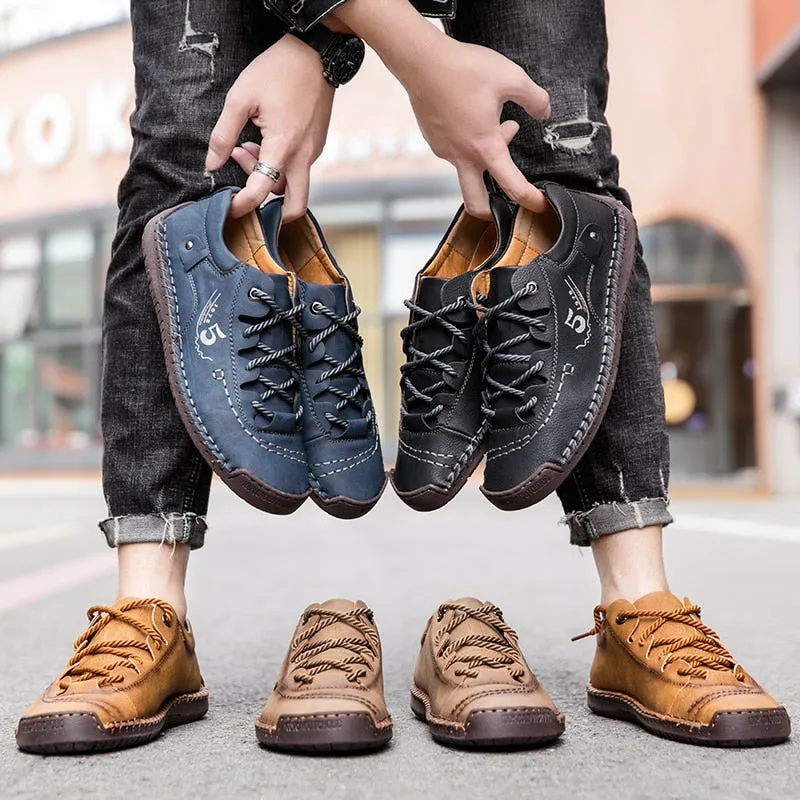 Ball Shoes Casual Jinquedai Men Casual Shoes Leather Outdoor Walking Sneakers  New Fashion Male Leisure Vacation Soft Driving Shoes Sneakers Men Shoes