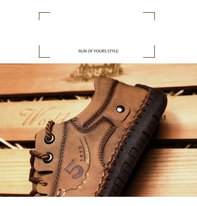 Best Casual Running Shoe Jinquedai Men Casual Shoes Leather Outdoor Walking Sneakers  New Fashion Male Leisure Vacation Soft Driving Shoes Sneakers Men Shoes