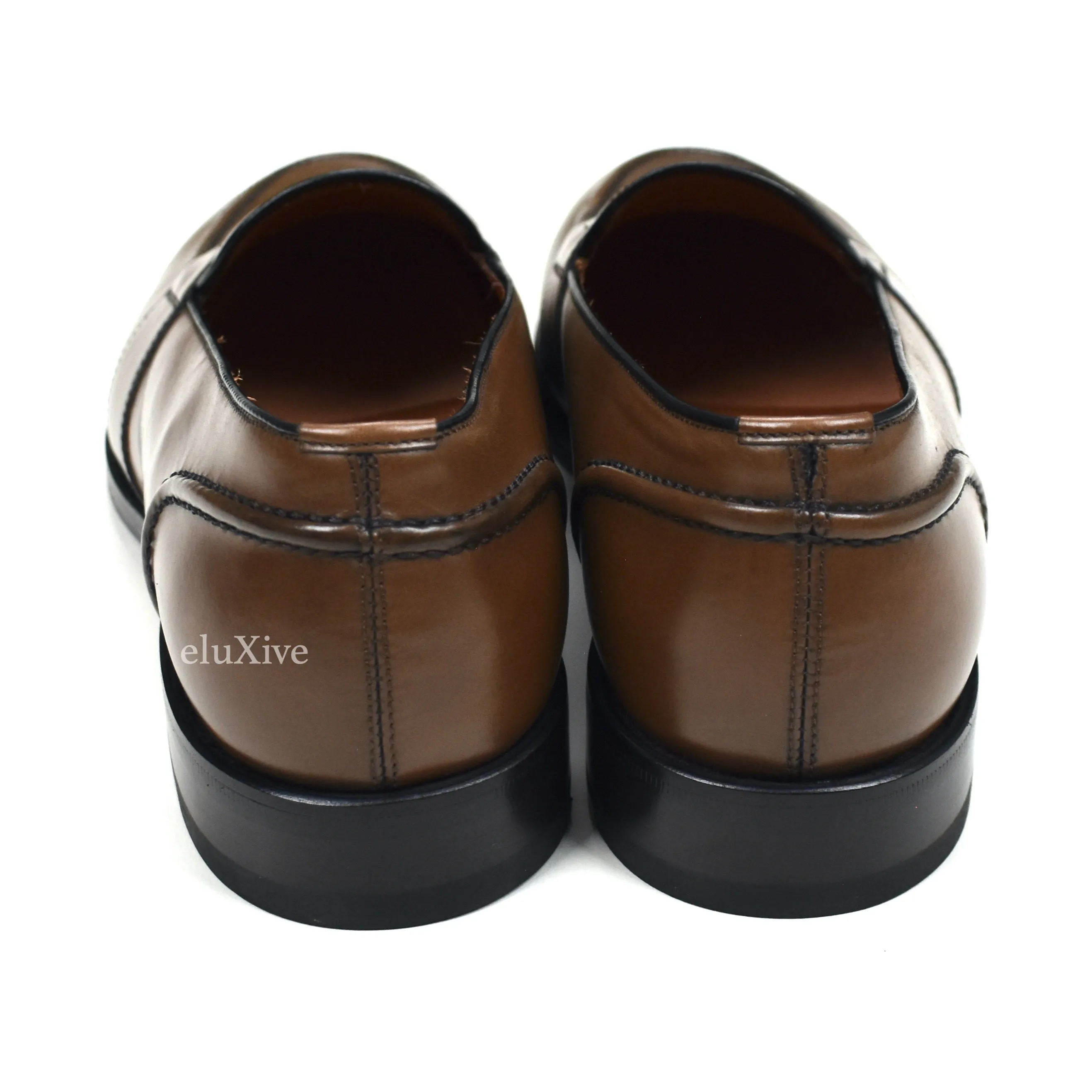 Tom Ford - Brown Calf Leather Penny Loafers Ape Head Slippers