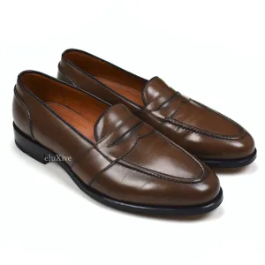 Tom Ford - Brown Calf Leather Penny Loafers Night Slippers