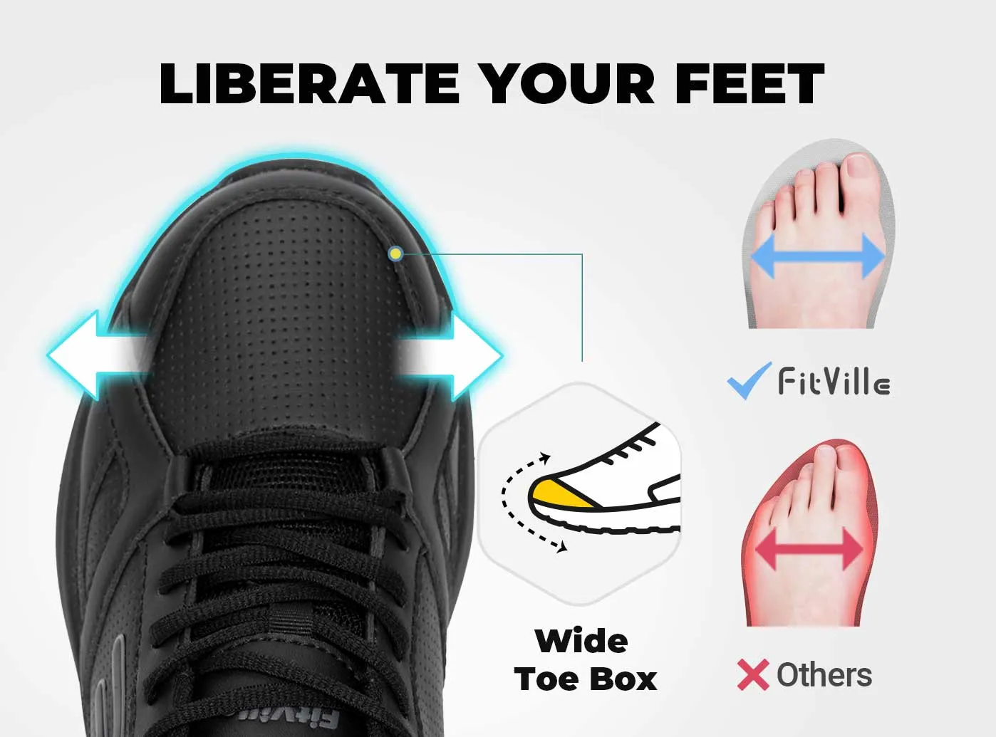 FitVille Men's TopGrip SR Work Shoes V1 Flexible Flats Shoes