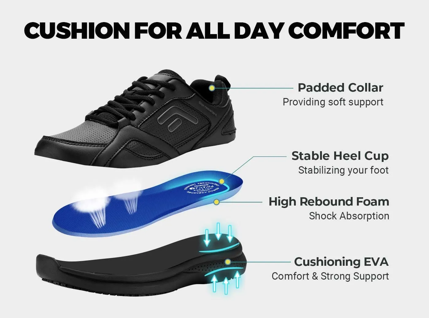 FitVille Men's TopGrip SR Work Shoes V1 Flat 1920s Shoes