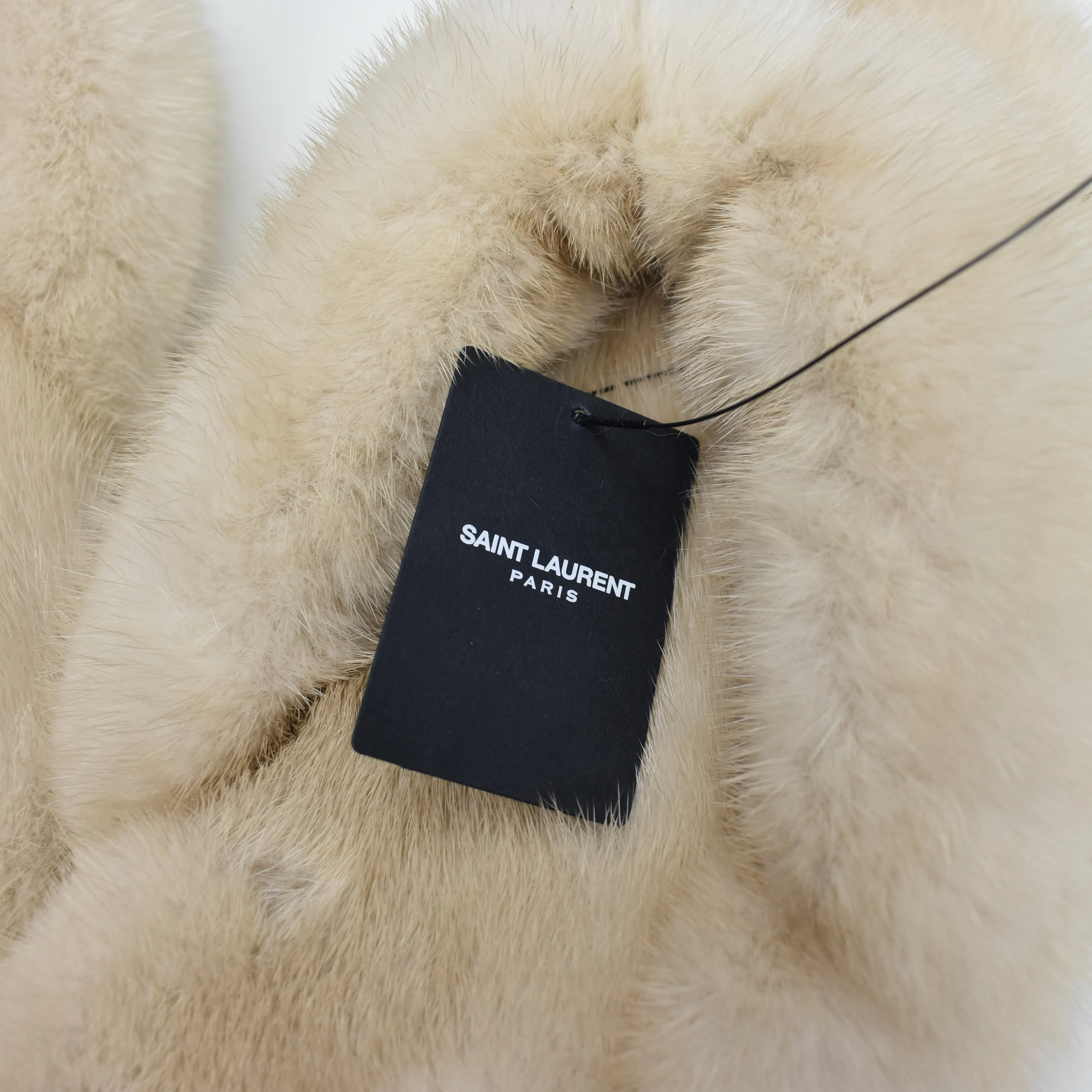 Saint Laurent - Beige Genuine Fur Pepe Flip Flops Arizona Slides