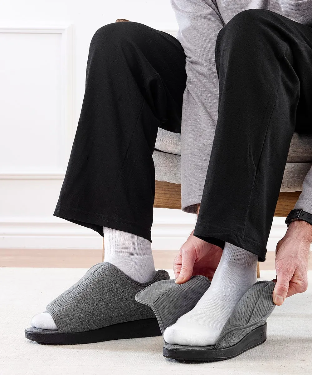 Men's Extra-Wide Open Toe Slipper Slippers Brown