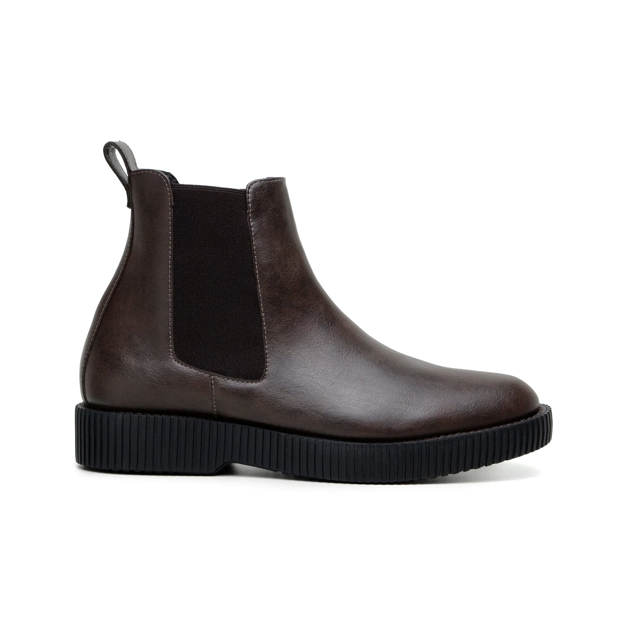 City Boots 'Rafael' men's creeper sole chelsea boot in vegan leather by Zette Shoes - espresso