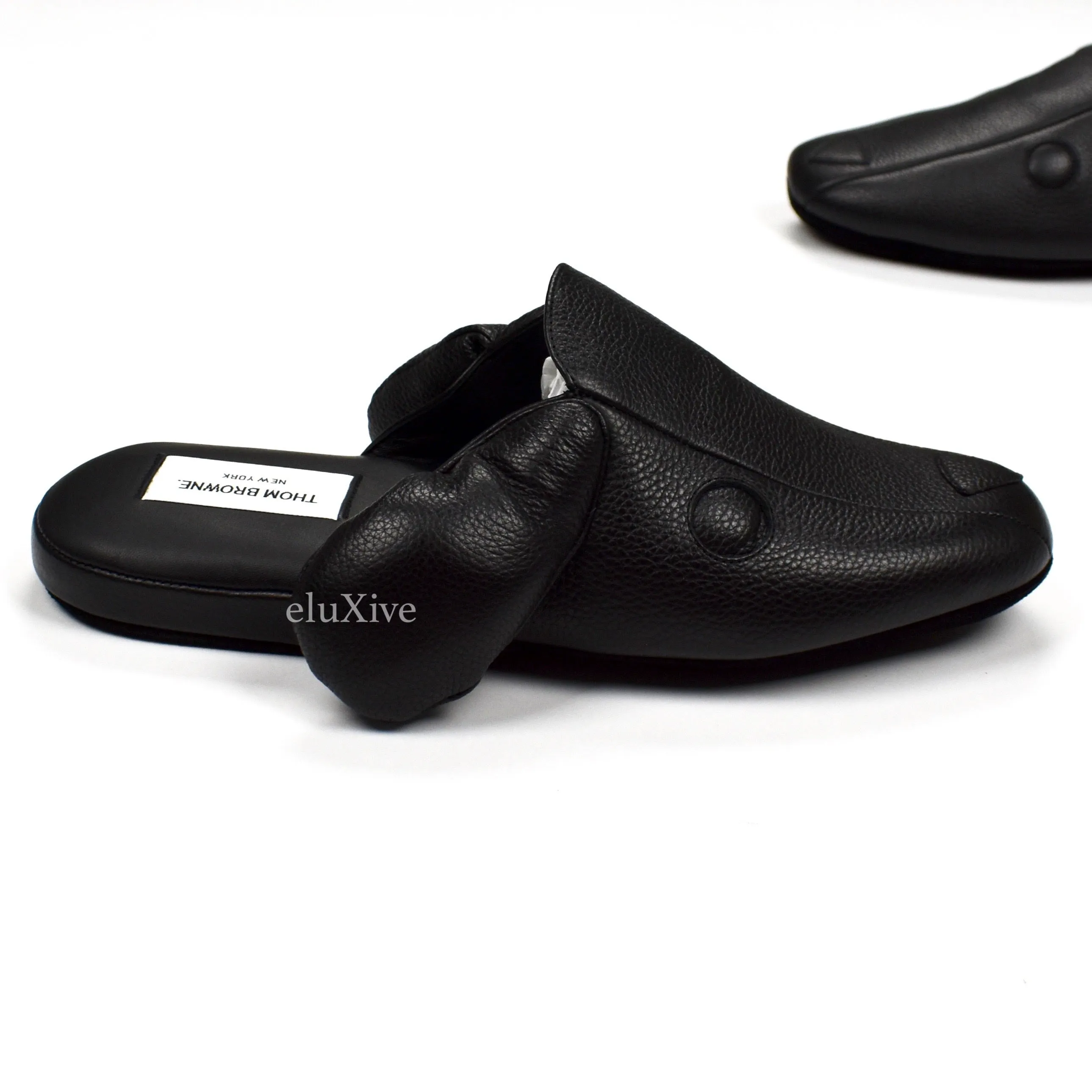 Punk Slippers Thom Browne - Black Leather 'Hector' Dog Slippers