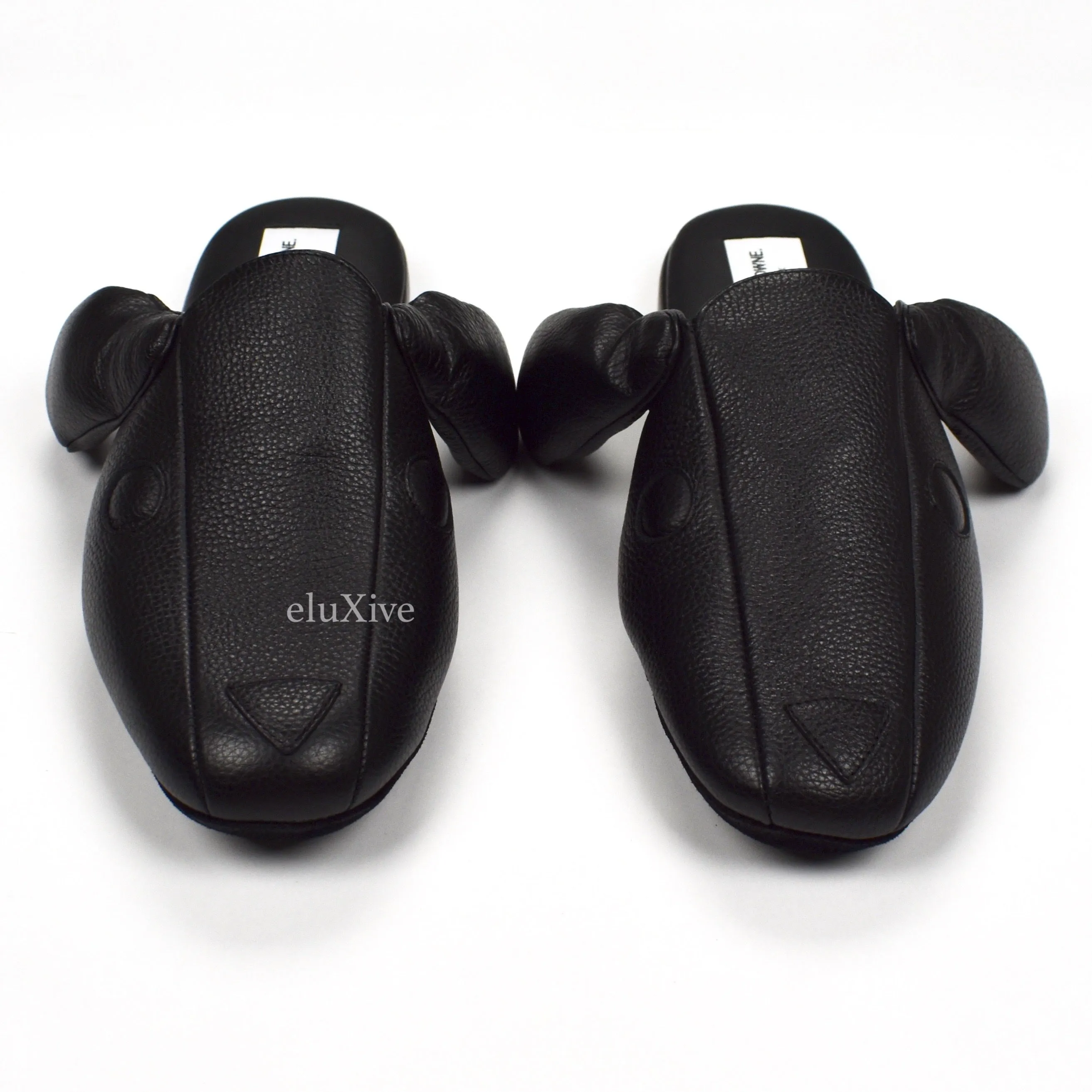 Thom Browne - Black Leather 'Hector' Dog Slippers Male Gucci Slippers