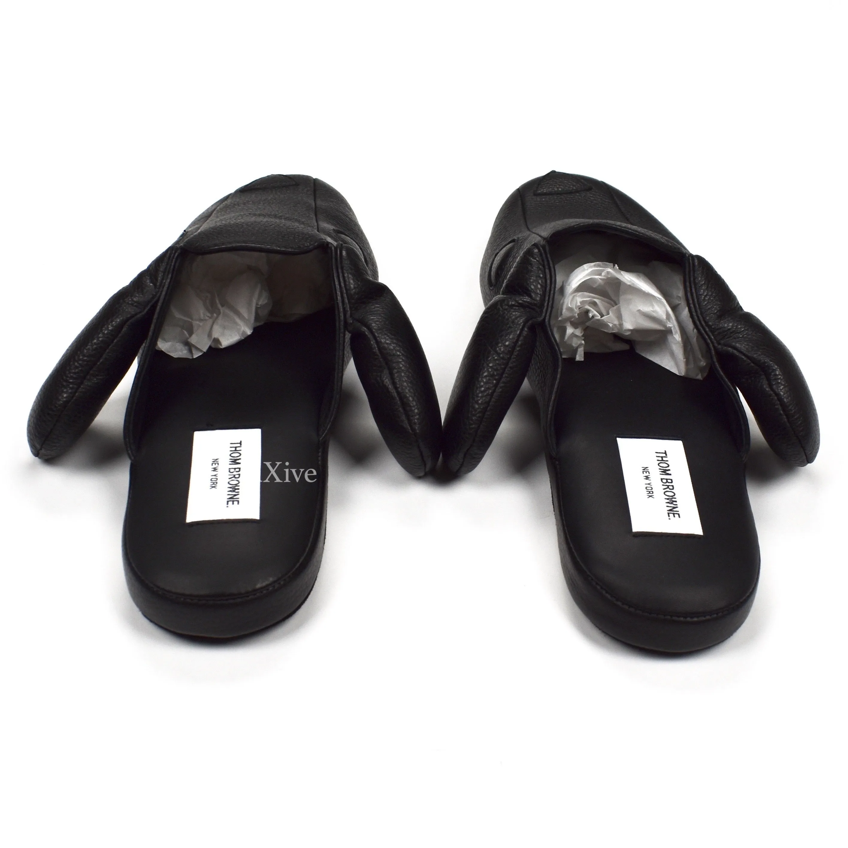 Thom Browne - Black Leather 'Hector' Dog Slippers Unicorn Slides