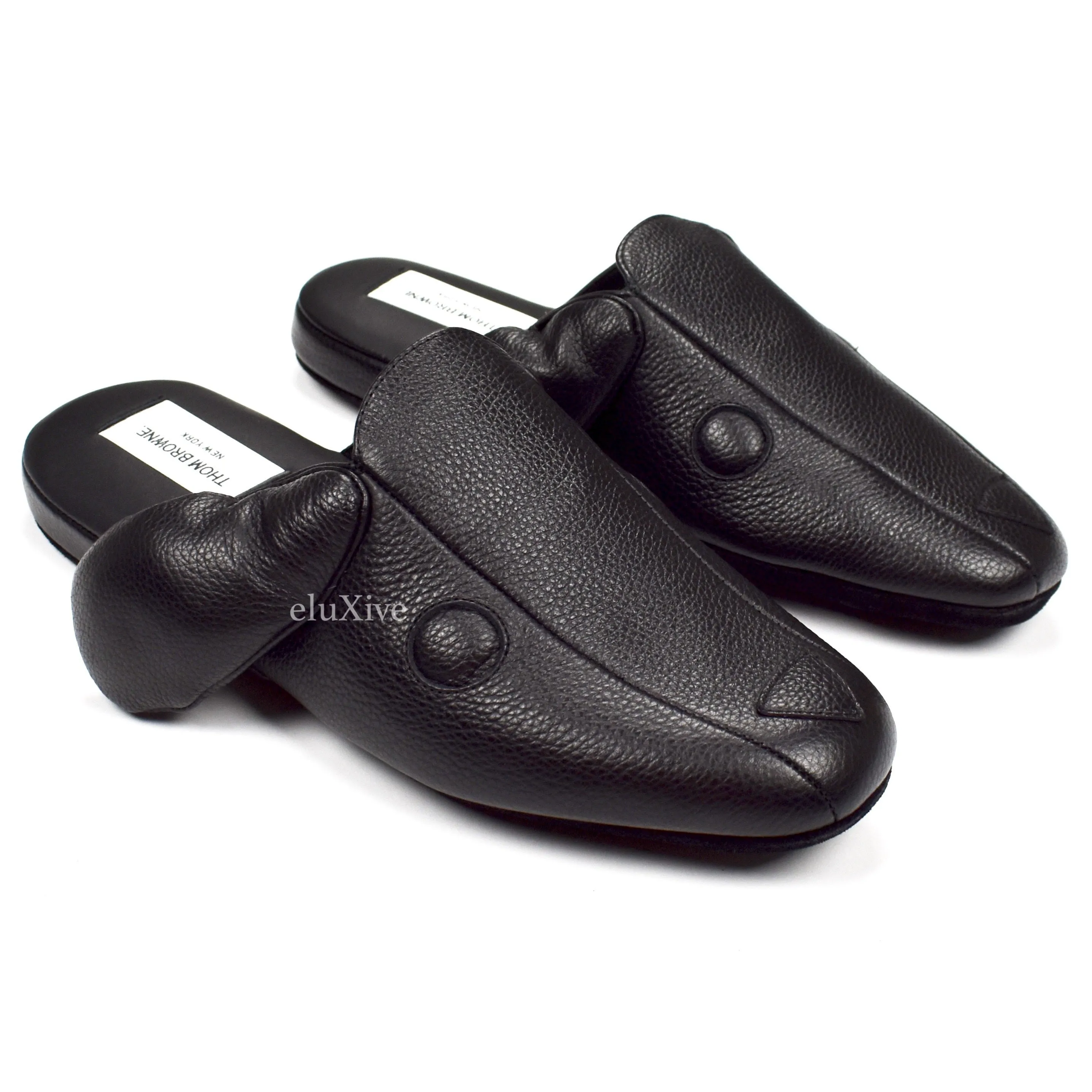 Thom Browne - Black Leather 'Hector' Dog Slippers Way Soft Slippers