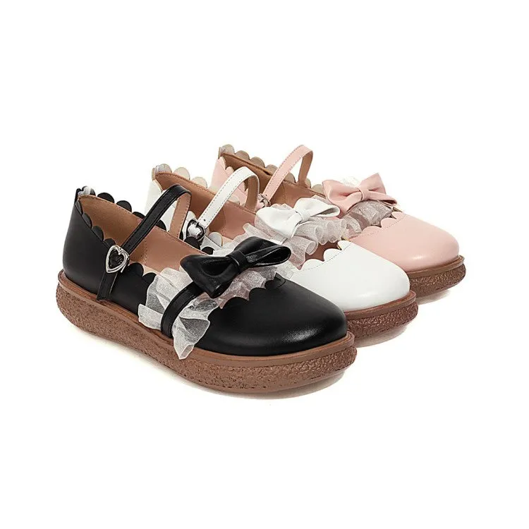 Rebecca Minkoff Shoes Flats Women's Lolita Lace Butterfly Knot Platform Flats Shoes