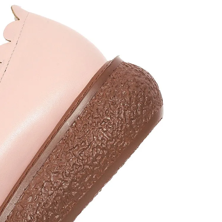 Women's Lolita Lace Butterfly Knot Platform Flats Shoes Comfy Shoes Flats