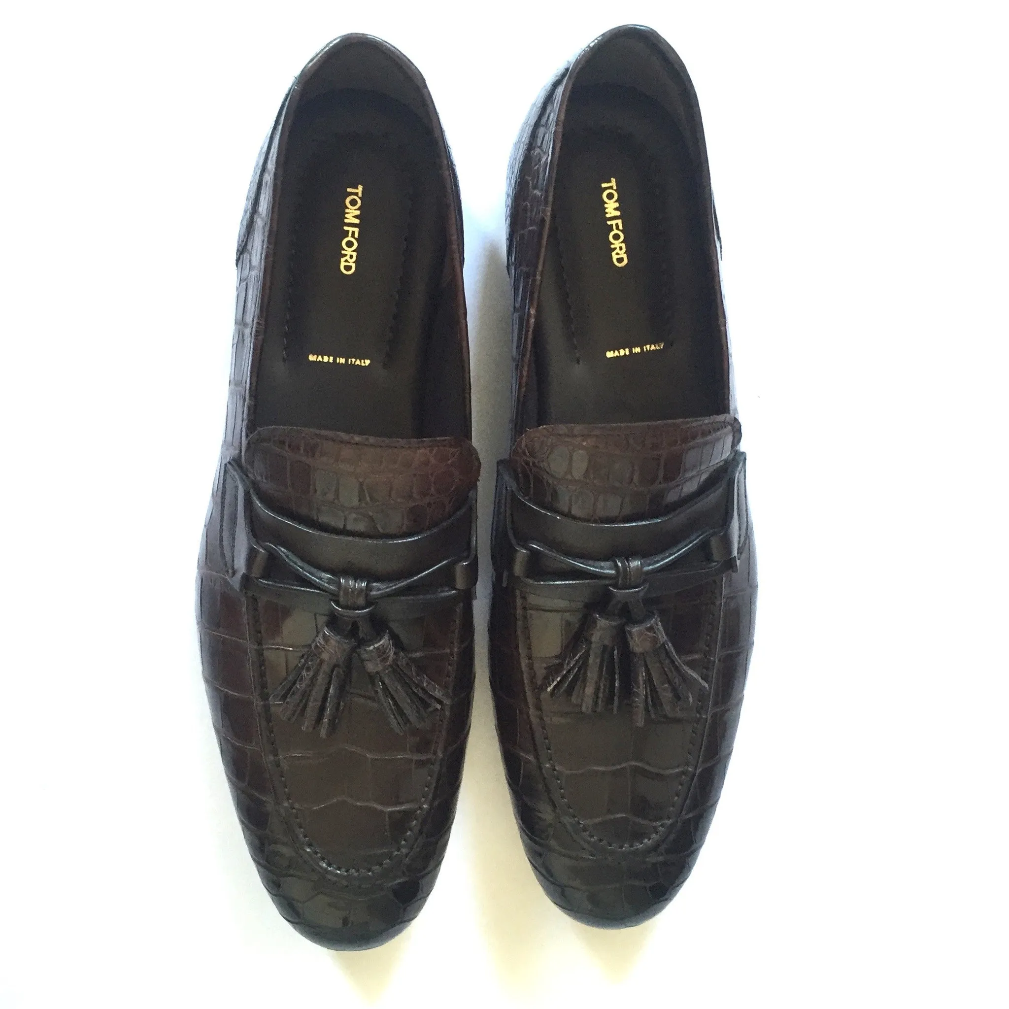 Tom Ford - Brown Genuine Crocodile Loafers Boot Slippers