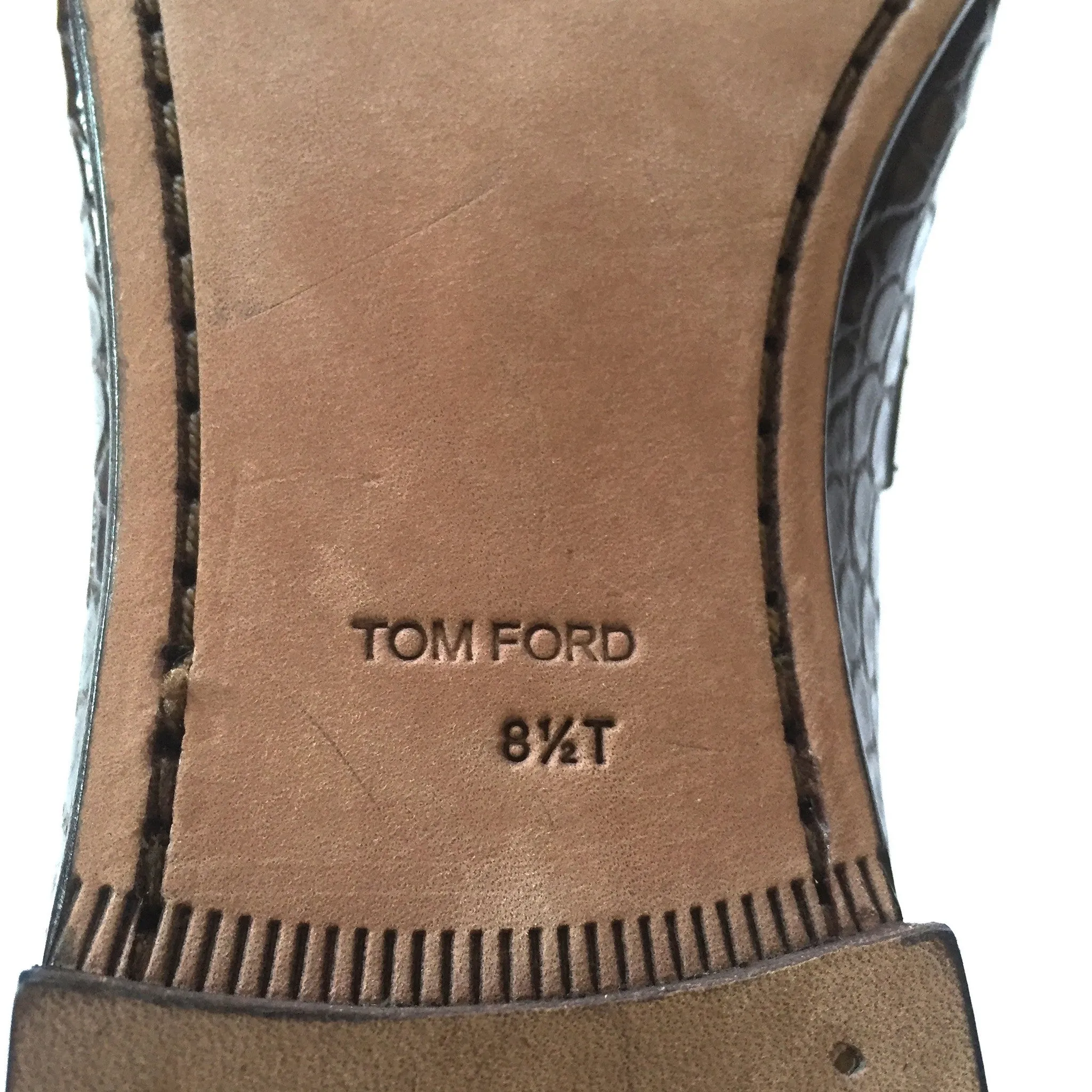 Tom Ford - Brown Genuine Crocodile Loafers Loft Slippers