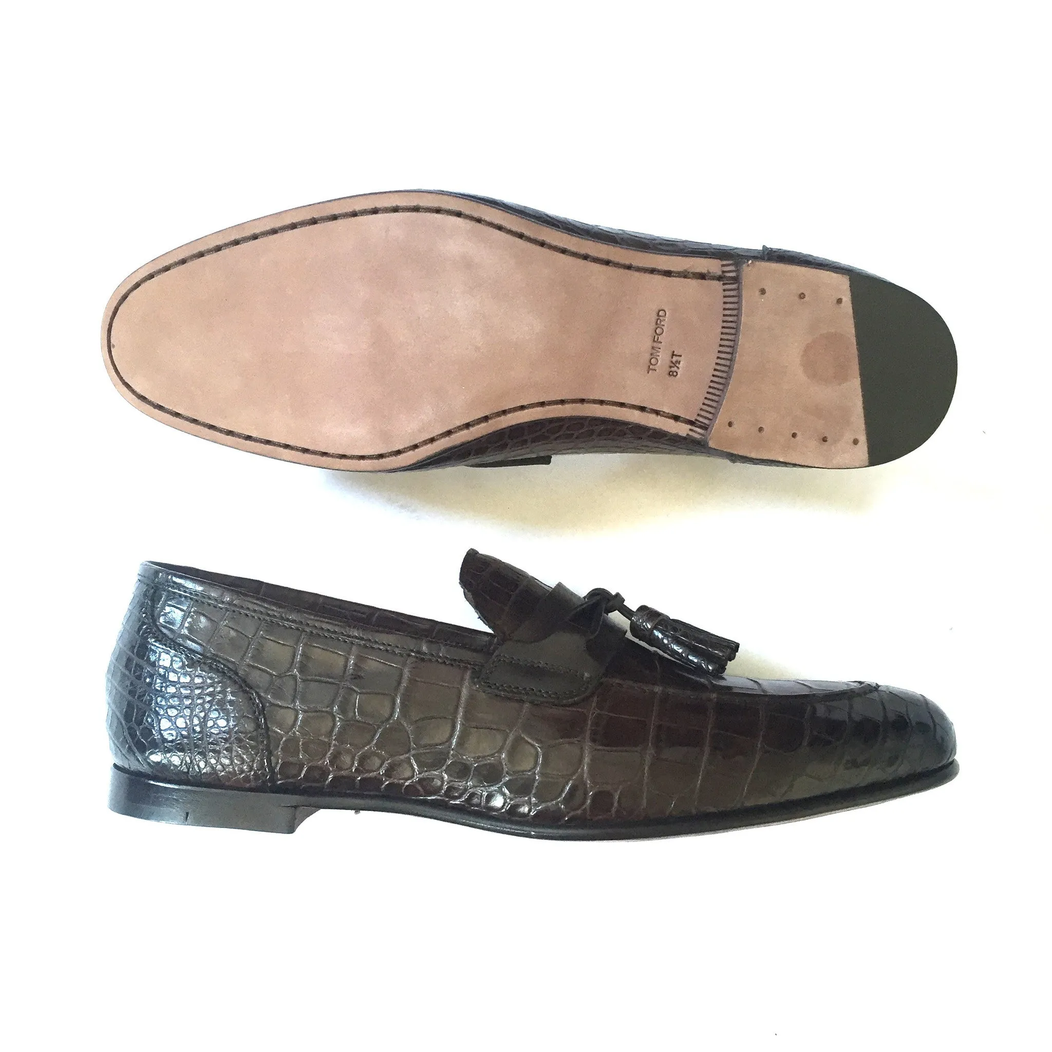 Unusual Slippers Tom Ford - Brown Genuine Crocodile Loafers