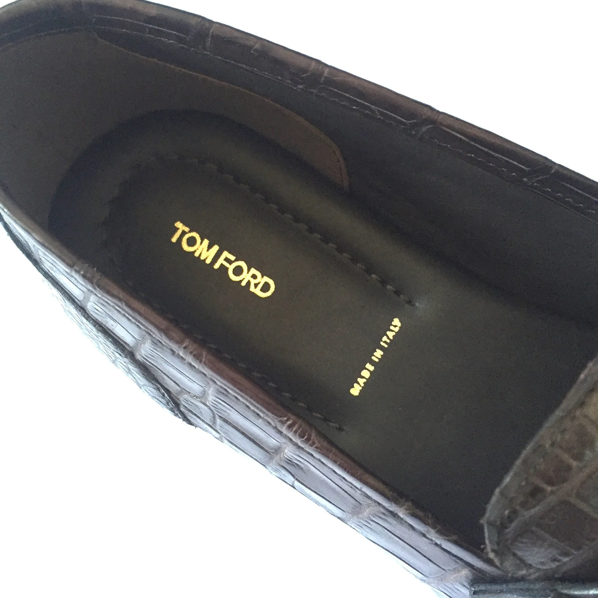 Versace Slippers Tom Ford - Brown Genuine Crocodile Loafers