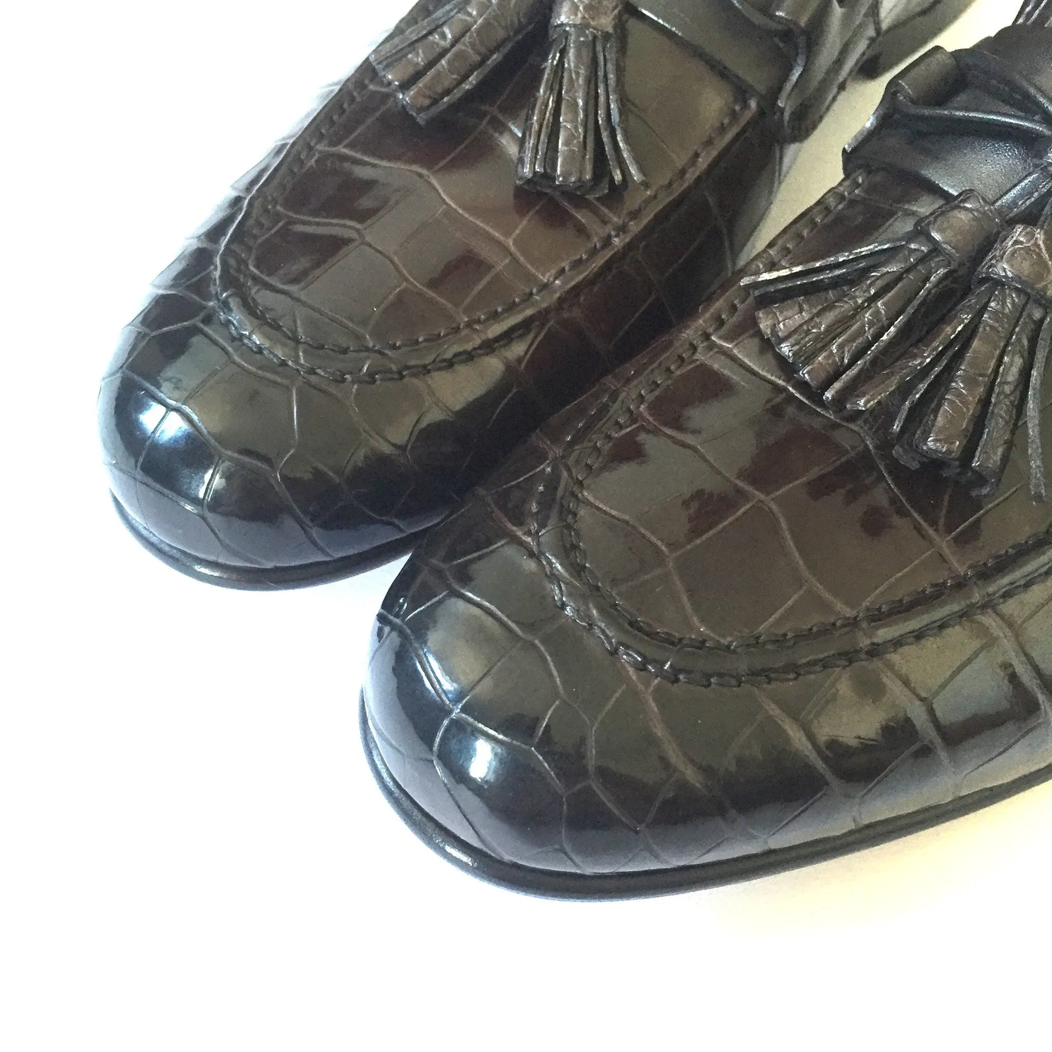 Cozzzy Slippers Mushroom Tom Ford - Brown Genuine Crocodile Loafers