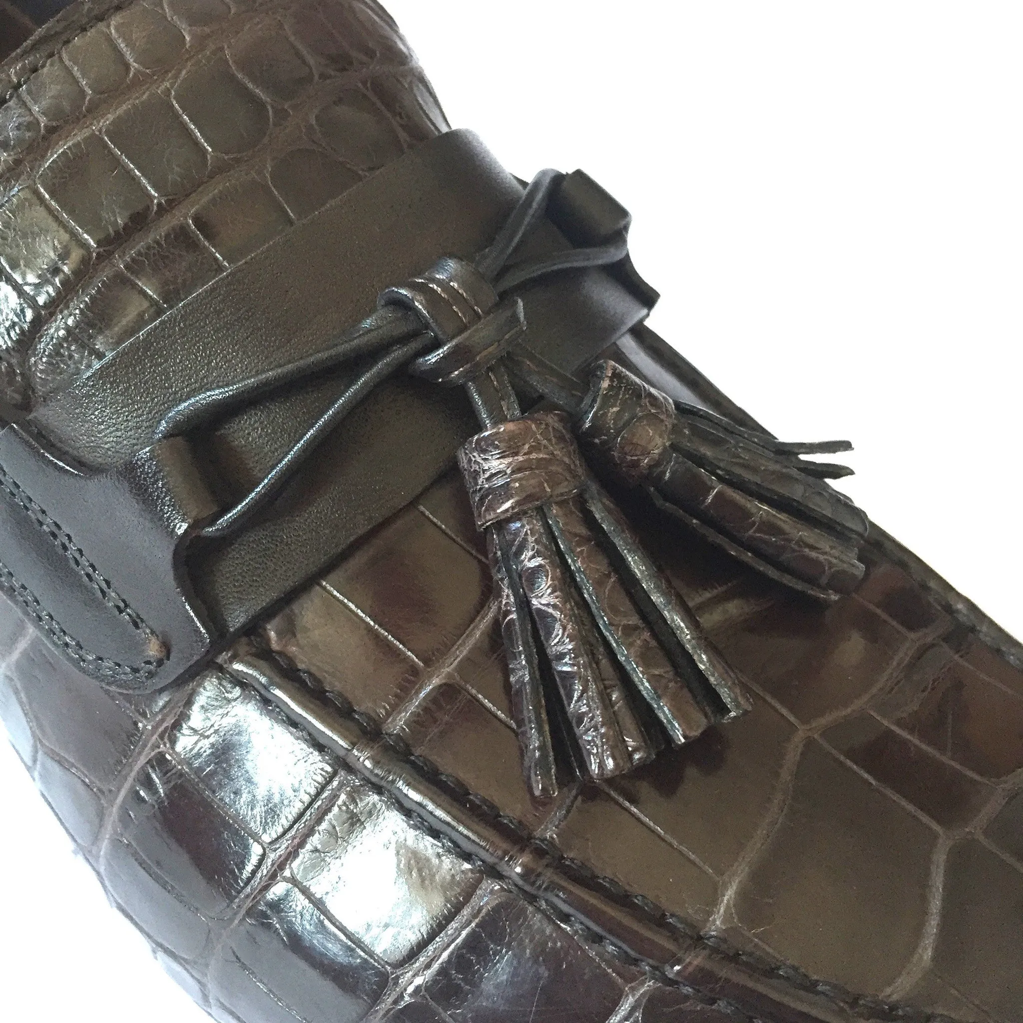 Tom Ford - Brown Genuine Crocodile Loafers Tagalog Slippers