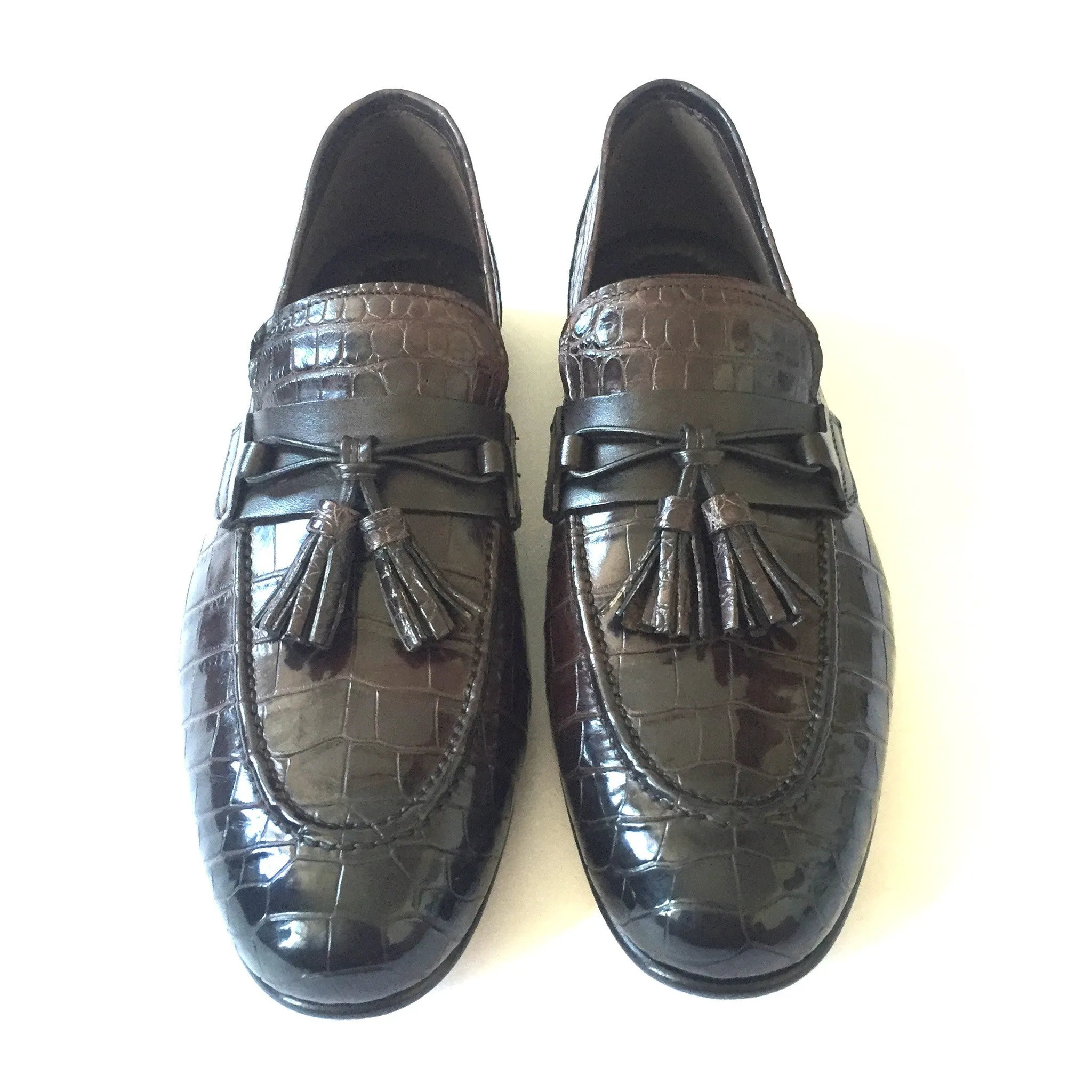 Tom Ford - Brown Genuine Crocodile Loafers Slippers Wholesale
