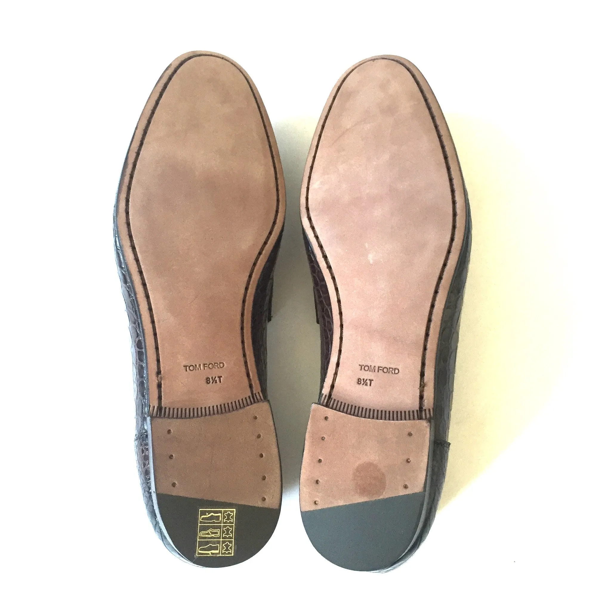 Sale Slippers Tom Ford - Brown Genuine Crocodile Loafers