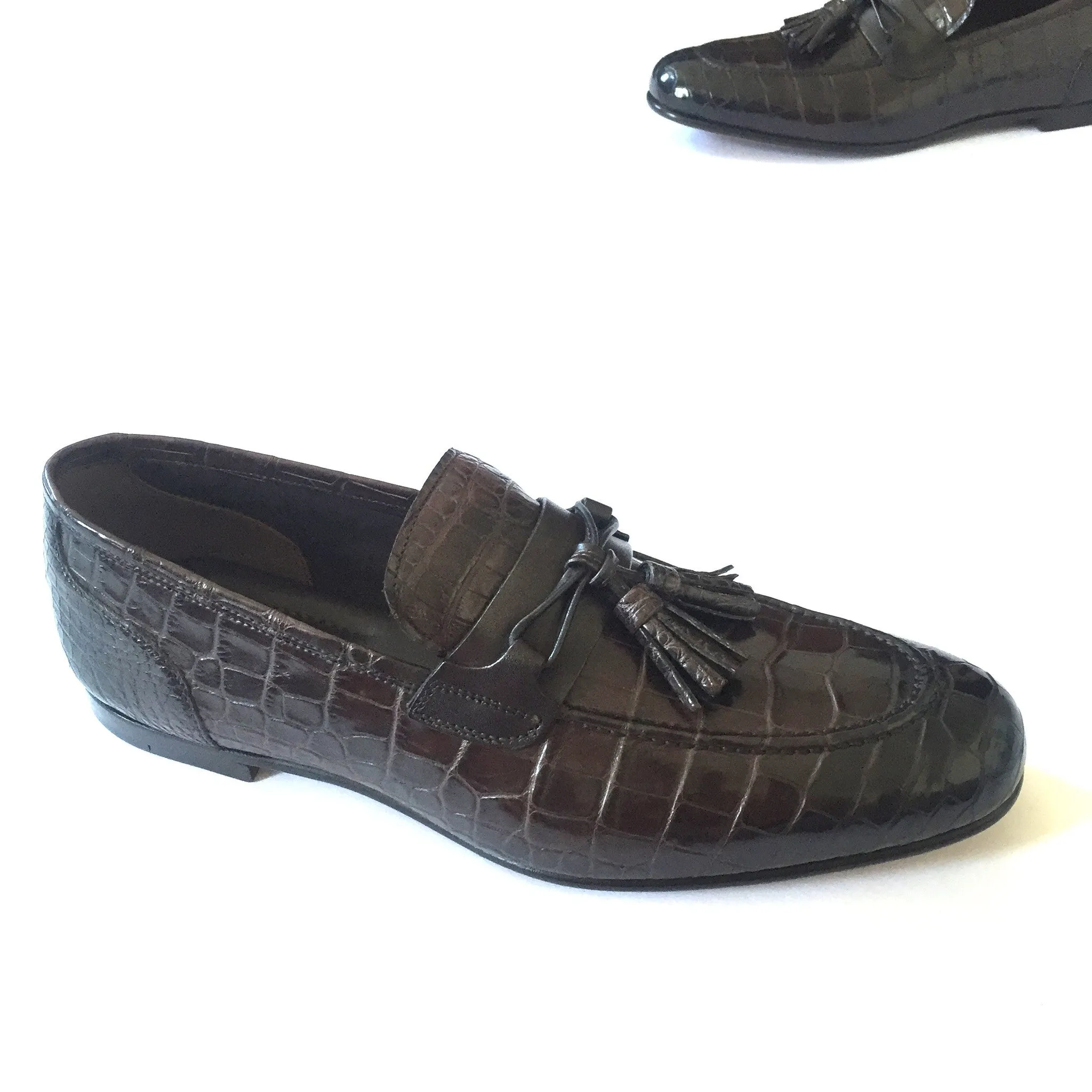 Tom Ford - Brown Genuine Crocodile Loafers Trout Slippers